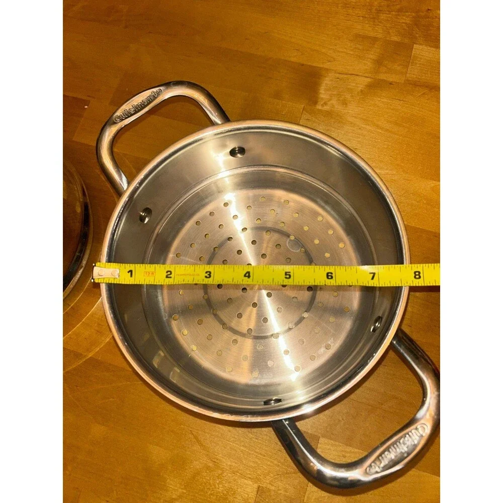 Set of 2 Cuisinart Stainless Steel Steamer Strainer Baskets 8 Inch Diameter